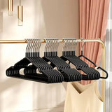 10-Pack Metal Traceless Hangers: Non-Slip Heavy-Duty Space Savers for Bedroom Closets - 10pcs black