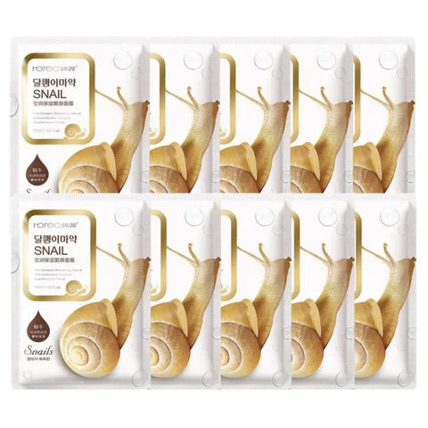 10pcs Snail Moisturizing Face Mask – Oil Control & Skin Replenishment - Himpall