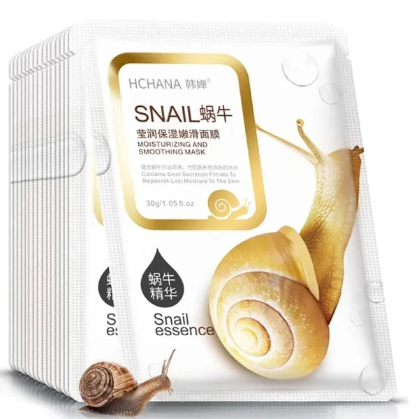 10pcs Snail Moisturizing Face Mask – Oil Control & Skin Replenishment - Himpall