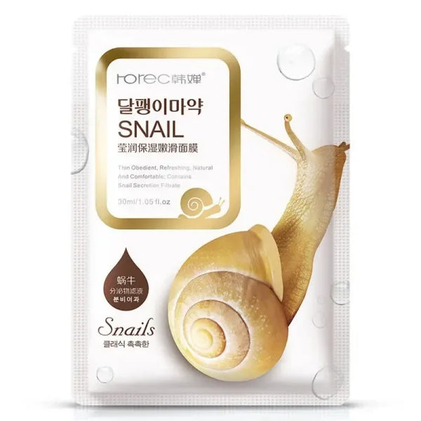 10pcs Snail Moisturizing Face Mask – Oil Control & Skin Replenishment - Himpall