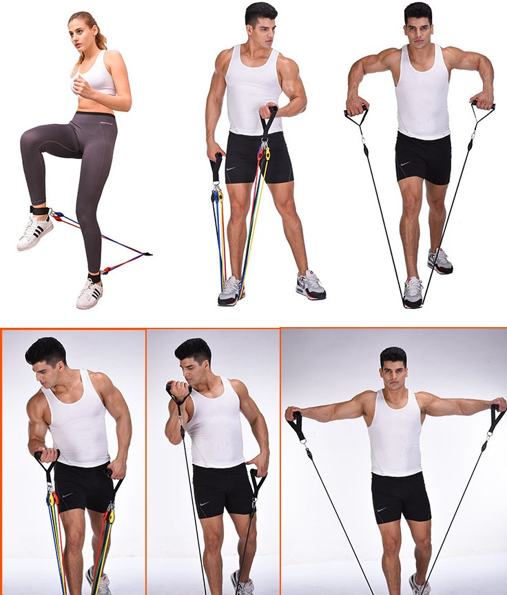 Resistance Band Set with Soft Foam Handles and Ankle Straps