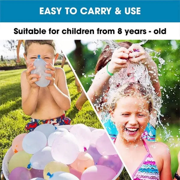 111Pcs Summer Water Bombs: Fast Fill Water Balloons for Pool Party Outdoor Team Game Beach Splash Toy Festival Decor