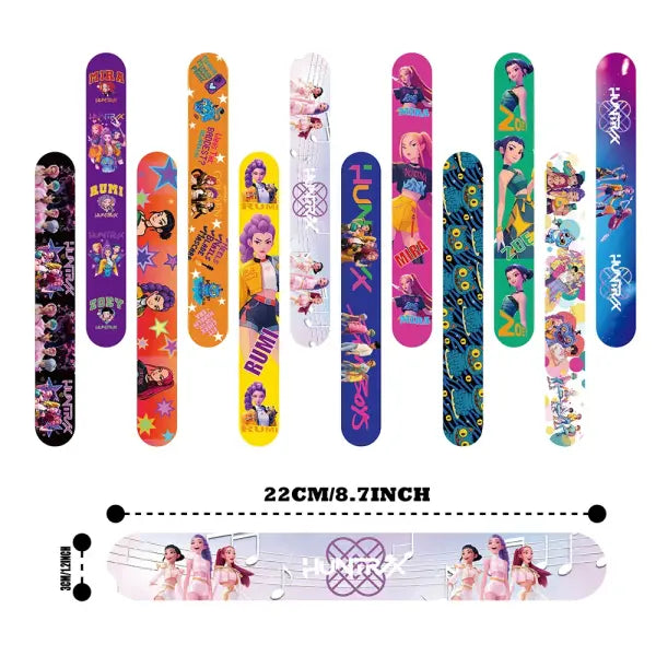 12/24/36/48pcs K-POP Demon Hunters Slap Bracelets Birthday Party Favors Gift Bag Christmas Stocking Fillers for Kids