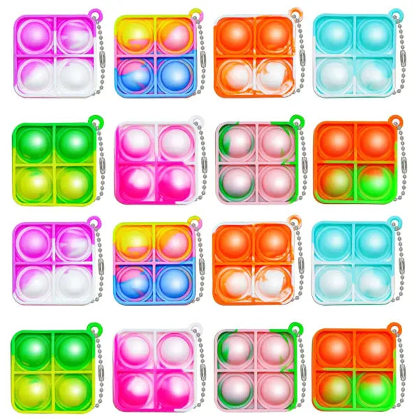 12/24 Pcs Mini with Key Chain Press Bubbles for Kids Adults Birthday Party Gifts Decoration Wedding Guest Gifts