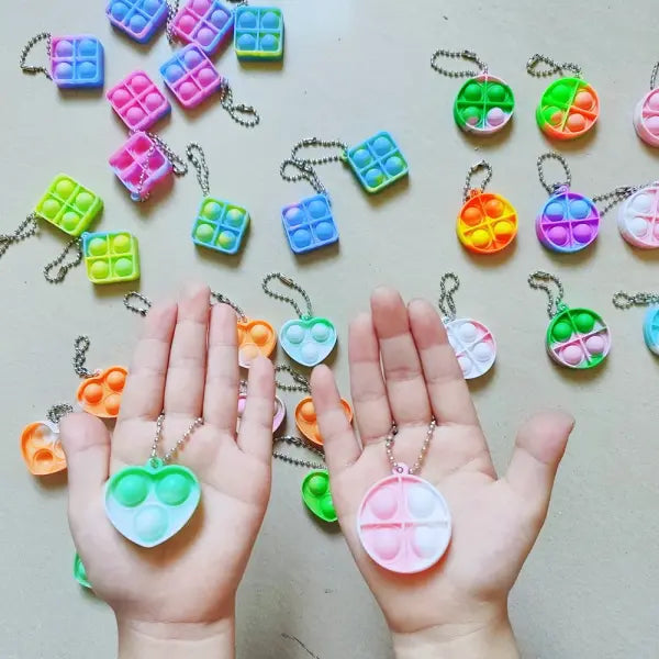 12/24 Pcs Mini with Key Chain Press Bubbles for Kids Adults Birthday Party Gifts Decoration Wedding Guest Gifts
