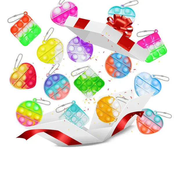 12/24 Pcs Mini with Key Chain Press Bubbles for Kids Adults Birthday Party Gifts Decoration Wedding Guest Gifts