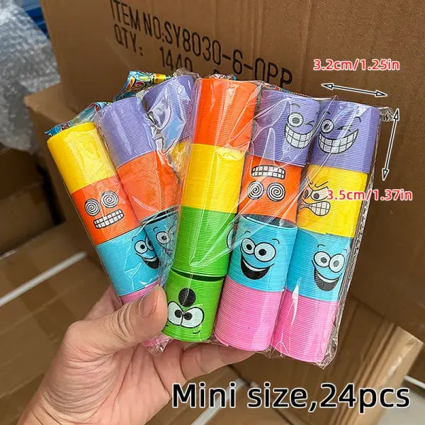 12/24 Rainbow Magic Springs Circle Toys Kids Birthday Party Favors Guests Giveaway Small Gifts Pinata Fillers Flexible