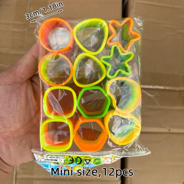 12/24 Rainbow Magic Springs Circle Toys Kids Birthday Party Favors Guests Giveaway Small Gifts Pinata Fillers Flexible