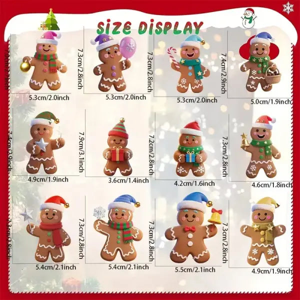 12/24pcs Christmas Gingerbread Man Ornaments Xmas Tree Wooden Hanging Pendants 2026 New Year Party Home Decoration Kids