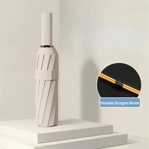 12 Bone Black Glue Fully Automatic Umbrella With Thick And Durable Keel Three Fold Umbrella UV Resistant Folding