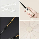 12 Bone Black Glue Fully Automatic Umbrella With Thick And Durable Keel Three Fold Umbrella UV Resistant Folding