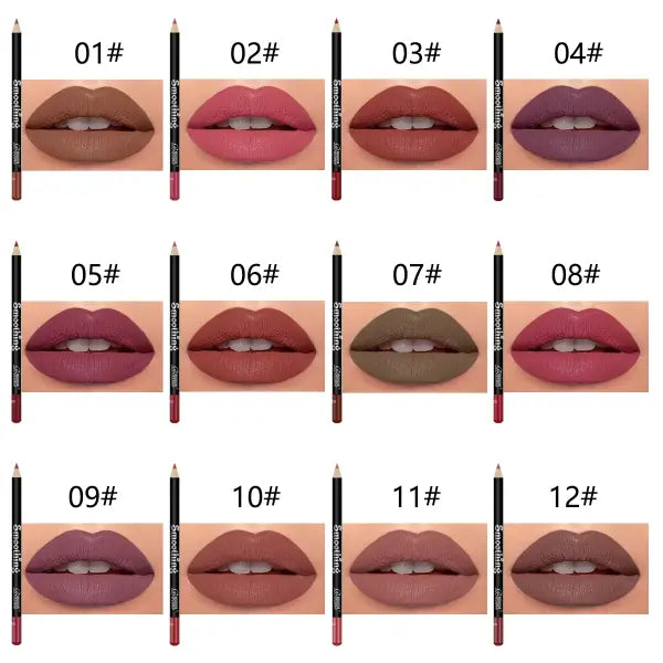 12 pcs Long-Lasting Lipstick Set with Professional Lip Liner Pencil and Matte Lip Gloss for Women Valentine’s Day Gifts