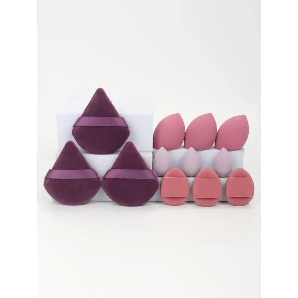 Makeup Sponge Set with Powder Puffs and Beauty Eggs for Women (12-Piece) - 01