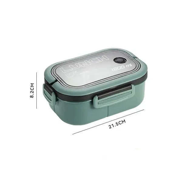 1200ML 2 Layer Bento Lunch Box With Spoon Fork Kid High Capacity Microwae Food Containers Portable Leakproof Office