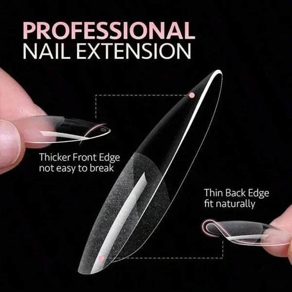120Pcs Full Cover Nail Tips Stiletto Gel Extension Multi Style Set