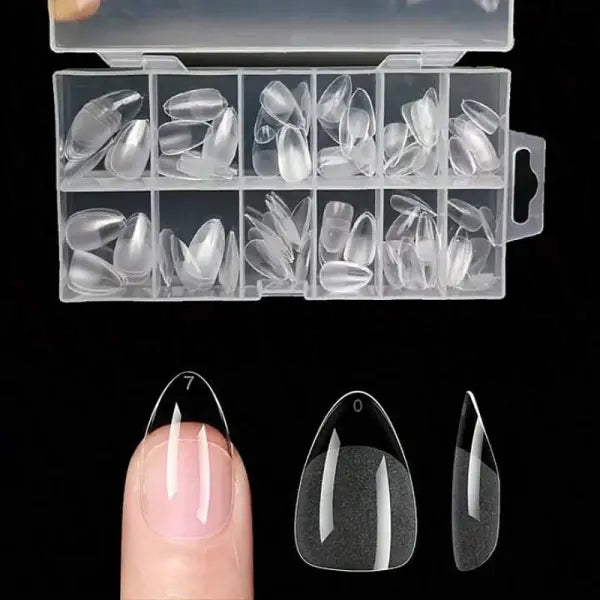 120Pcs Full Cover Nail Tips Stiletto Gel Extension Multi Style Set - Short Almond
