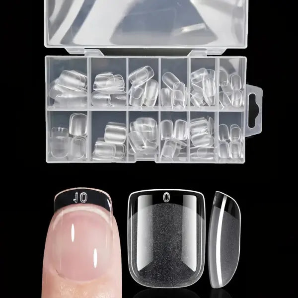 120 Piece French Acrylic False Nail Tips in Multiple Shapes - 120 Short measure