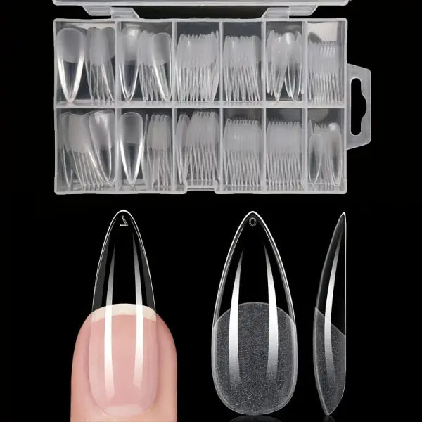 120 Piece French Acrylic False Nail Tips in Multiple Shapes - 120 dolicone
