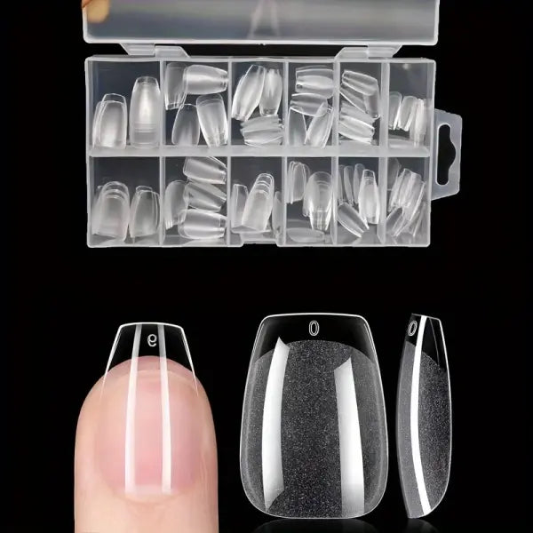 120 Piece French Acrylic False Nail Tips in Multiple Shapes - 120 Short T