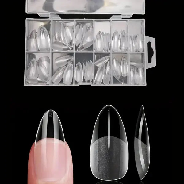 120 Piece French Acrylic False Nail Tips in Multiple Shapes - 120 amygdaloid