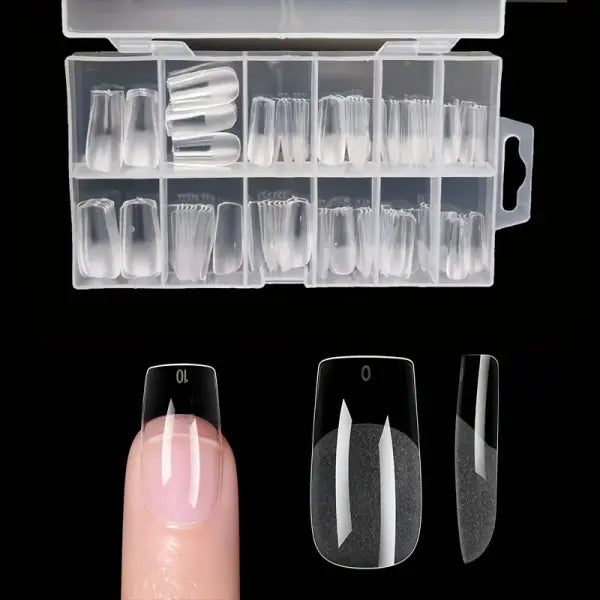 120 Piece French Acrylic False Nail Tips in Multiple Shapes - 120 Chinese side