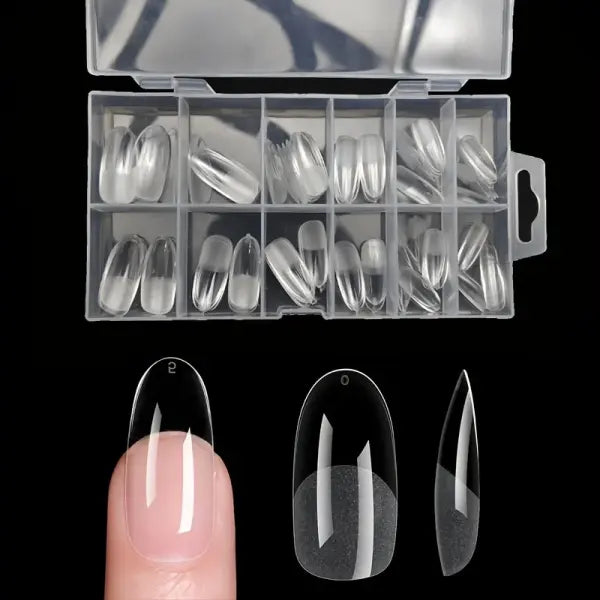 120 Piece French Acrylic False Nail Tips in Multiple Shapes - 120 ellipse