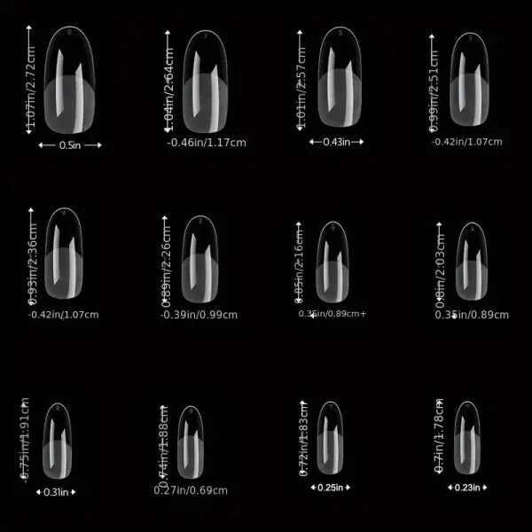 120 Piece French Acrylic False Nail Tips in Multiple Shapes