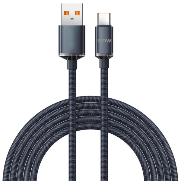 120W USB-C Fast Charging Cable – 6A Quick Charger for Samsung Xiaomi Huawei (0.25M–2M) - black / 2m