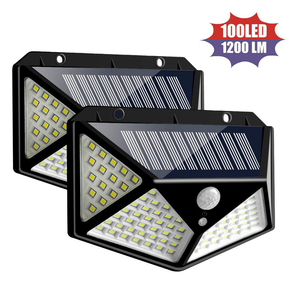 100LED Solar Waterproof Wall Lamp with Human Body Induction