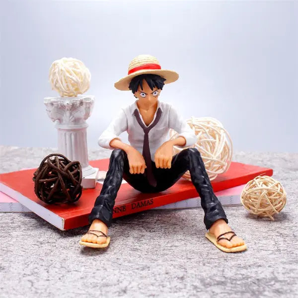Bandai 12cm Luffy Sitting Position One Piece Anime Figure Birthday Gift - no box