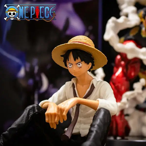 Bandai 12cm Luffy Sitting Position One Piece Anime Figure Birthday Gift - no box