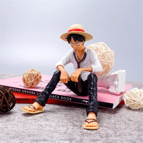 Bandai 12cm Luffy Sitting Position One Piece Anime Figure Birthday Gift - no box