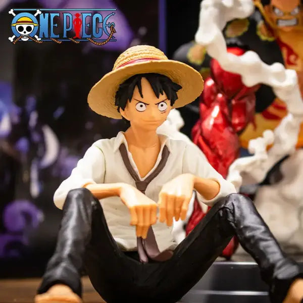 Bandai 12cm Luffy Sitting Position One Piece Anime Figure Birthday Gift - no box