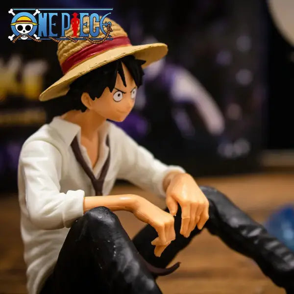 Bandai 12cm Luffy Sitting Position One Piece Anime Figure Birthday Gift - no box