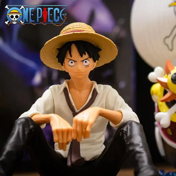 Bandai 12cm Luffy Sitting Position One Piece Anime Figure Birthday Gift - no box