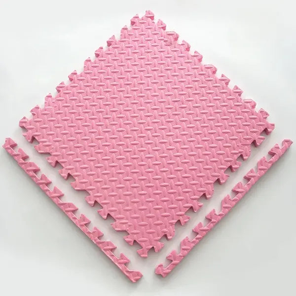 12pcs Foam Baby Play Mat – Interlocking Puzzle Tiles Soft Kids Exercise & Play Floor Carpet (30×30×1cm) - 12pcs pink