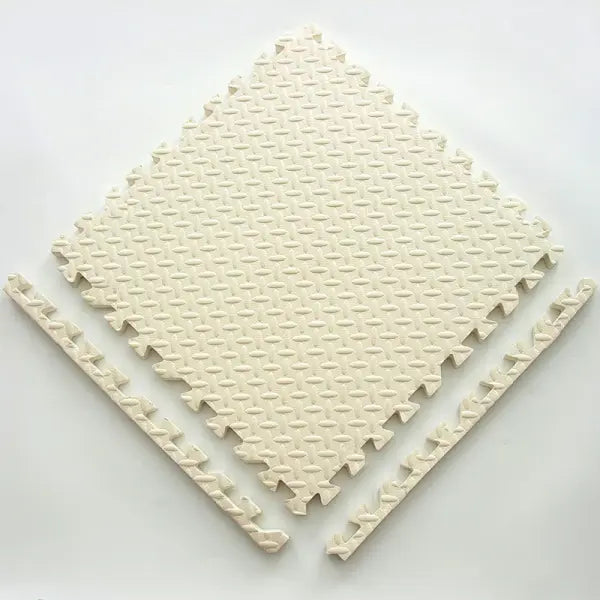 12pcs Foam Baby Play Mat – Interlocking Puzzle Tiles Soft Kids Exercise & Play Floor Carpet (30×30×1cm) - 12pcs White