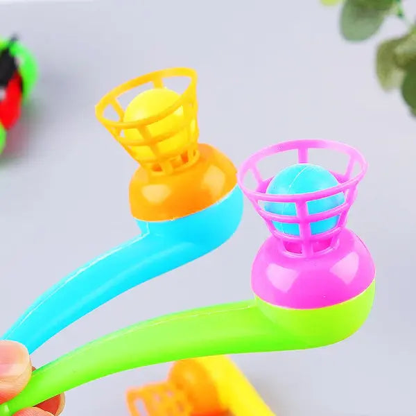 12Pcs Fun Magic Blowing Pipe Floating Ball Game Kids Birthday Party Favors Keepsakes Carnival Christmas Party Prizes