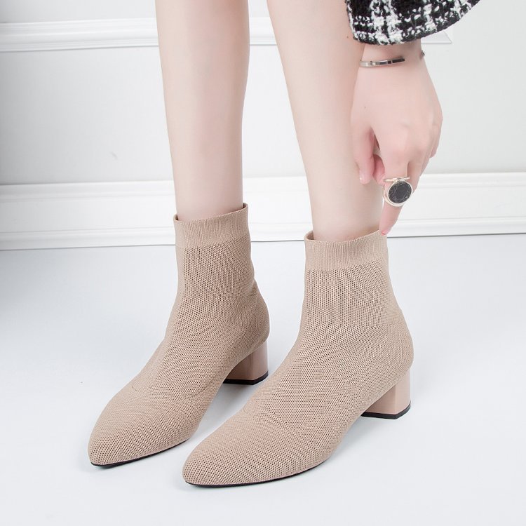 Hannah Women Boots with Urban Style and Adhesive Soles - Khaki / 35