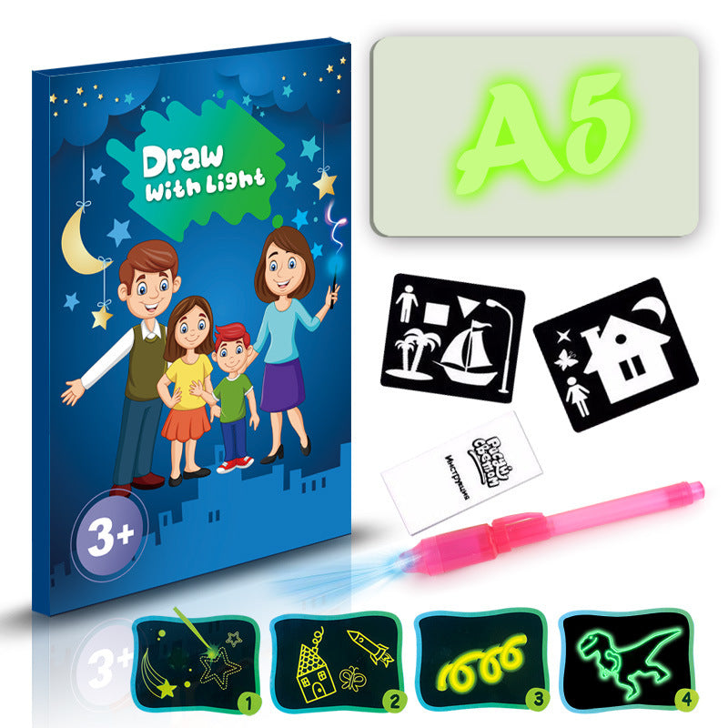 Luminous Drawing Tablet with Flashlight Marker - English A5 / S