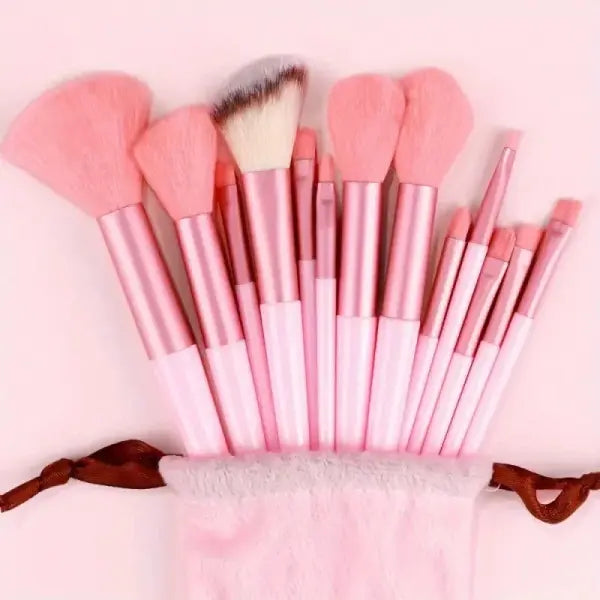 13pcs Premium Synthetic Nylon Bristle Makeup Brush Set - Soft Gentle and Cruelty-Free for Flawless Foundation Blush