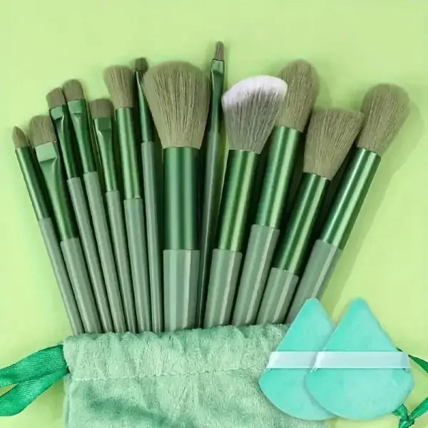 13pcs Premium Synthetic Nylon Bristle Makeup Brush Set - Soft Gentle and Cruelty-Free for Flawless Foundation Blush
