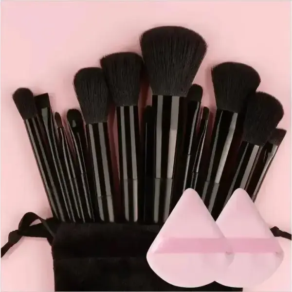 13pcs Premium Synthetic Nylon Bristle Makeup Brush Set - Soft Gentle and Cruelty-Free for Flawless Foundation Blush