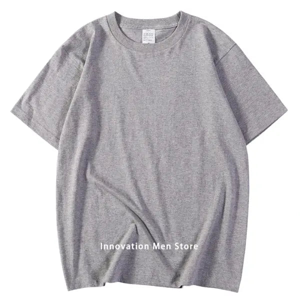 14 Colors 100% Cotton Oversized T-Shirt – Men & Women Short Sleeve Casual Soft Breathable Tee S–XXXL - gray / M 50-60KG