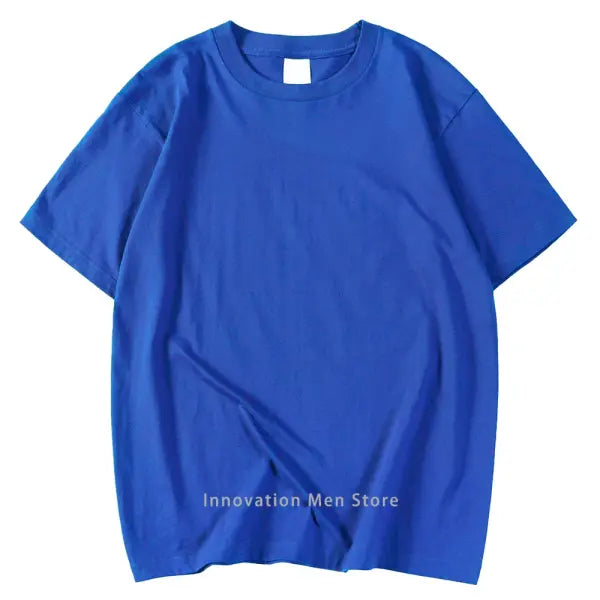 14 Colors 100% Cotton Oversized T-Shirt – Men & Women Short Sleeve Casual Soft Breathable Tee S–XXXL - blue / XL 70-80KG