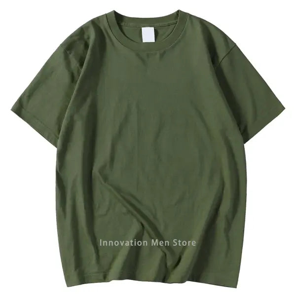 14 Colors 100% Cotton Oversized T-Shirt – Men & Women Short Sleeve Casual Soft Breathable Tee S–XXXL - dark green / XL