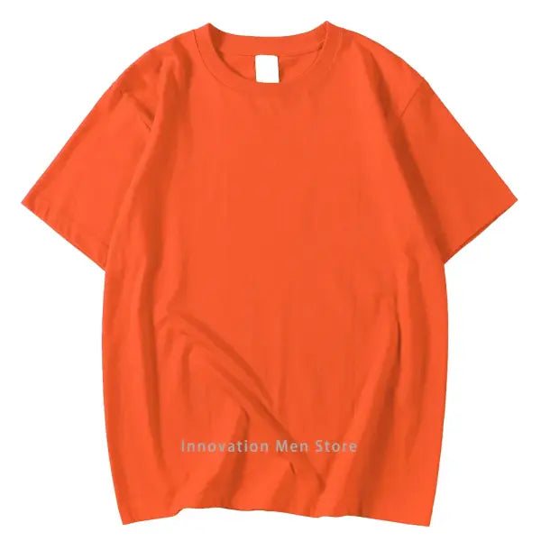 14 Colors 100% Cotton Oversized T-Shirt – Men & Women Short Sleeve Casual Soft Breathable Tee S–XXXL - orange / XXXL