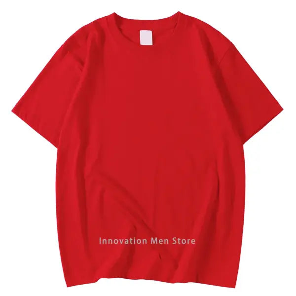 14 Colors 100% Cotton Oversized T-Shirt – Men & Women Short Sleeve Casual Soft Breathable Tee S–XXXL - red / M 50-60KG