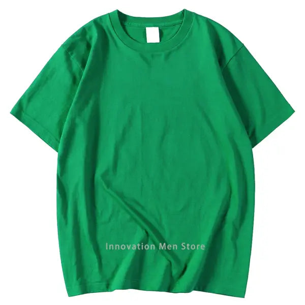 14 Colors 100% Cotton Oversized T-Shirt – Men & Women Short Sleeve Casual Soft Breathable Tee S–XXXL - green / M 50-60KG