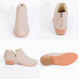 Retro High Heel Ankle Boots in Breathable Material